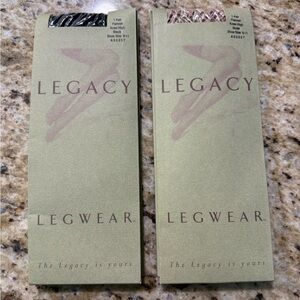 NWT Legacy Legwear 2 Pc Bundle Sexy Fishnet Knee High Stockings Black & Nude